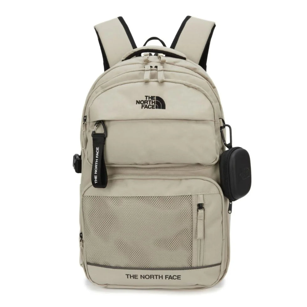 The North Face Dual Beige Backpack with Multi-Compartments
