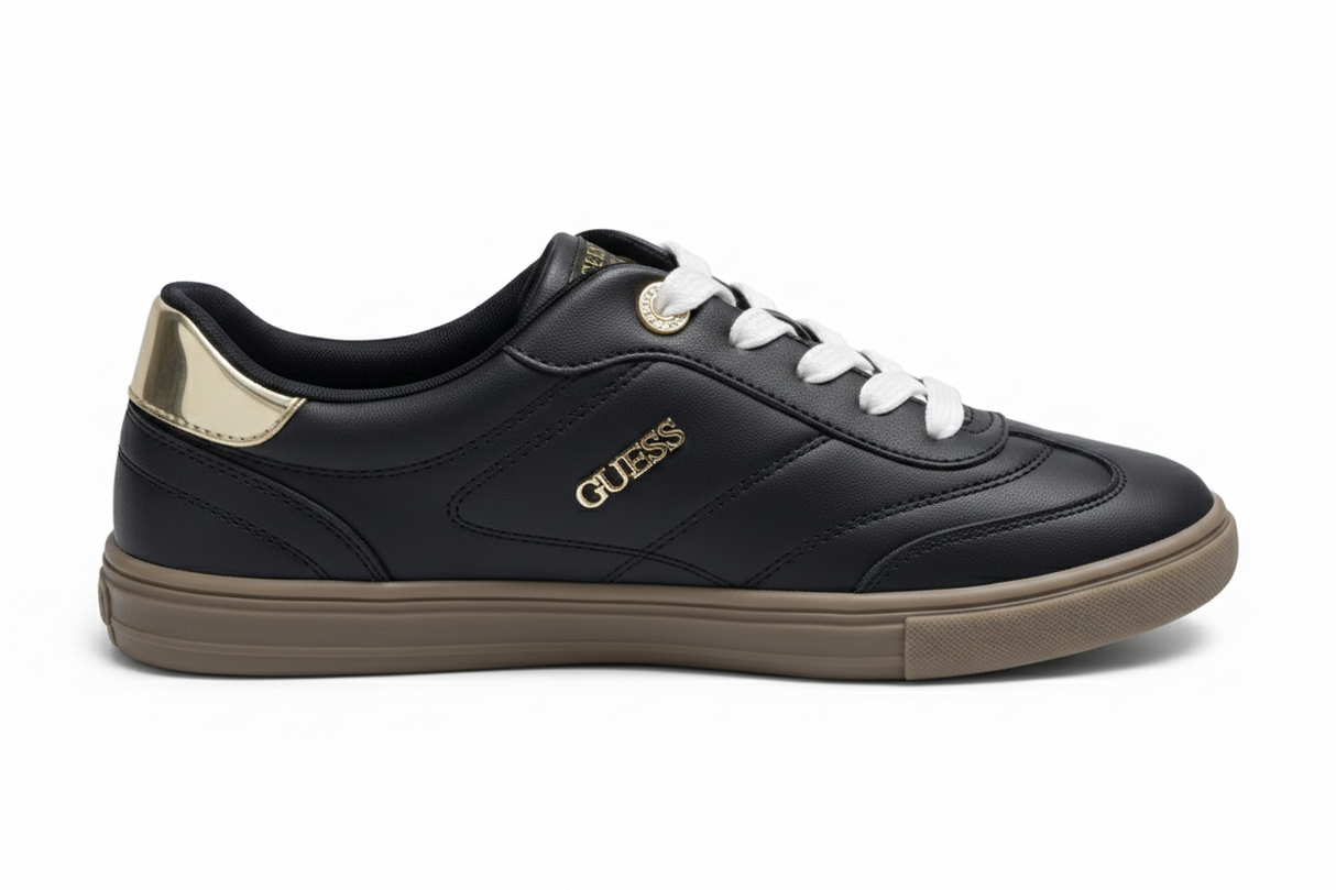 black casual sneakers are from Guess Women