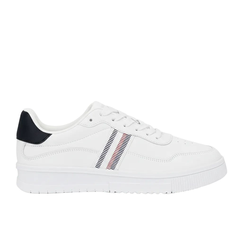 Tommy Hilfiger White Sneakers with Signature Stripe – Timeless Everyday Style