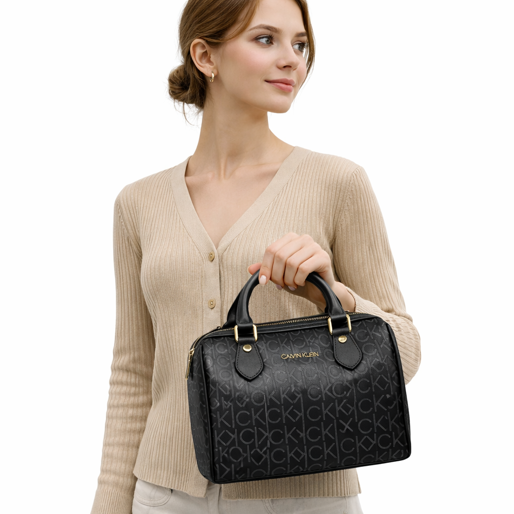 Calvin Klein Hudson monogram satchel bag.