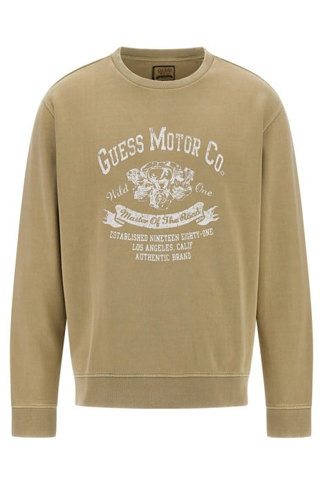 Guess Sweatshirt Logo Printed Men _ Beige