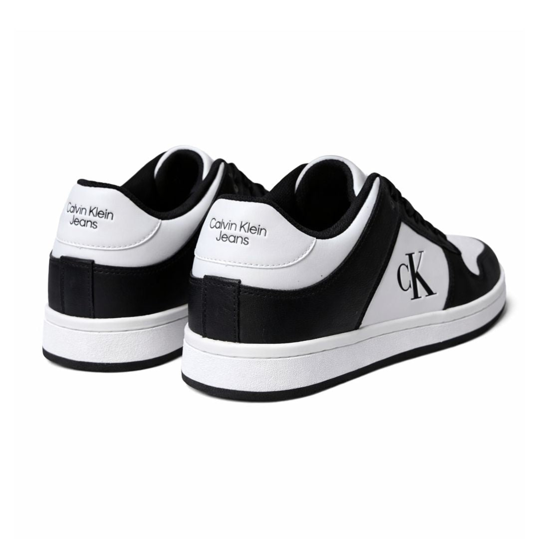 Calvin Klein Men’s Black & White Leather Sneakers