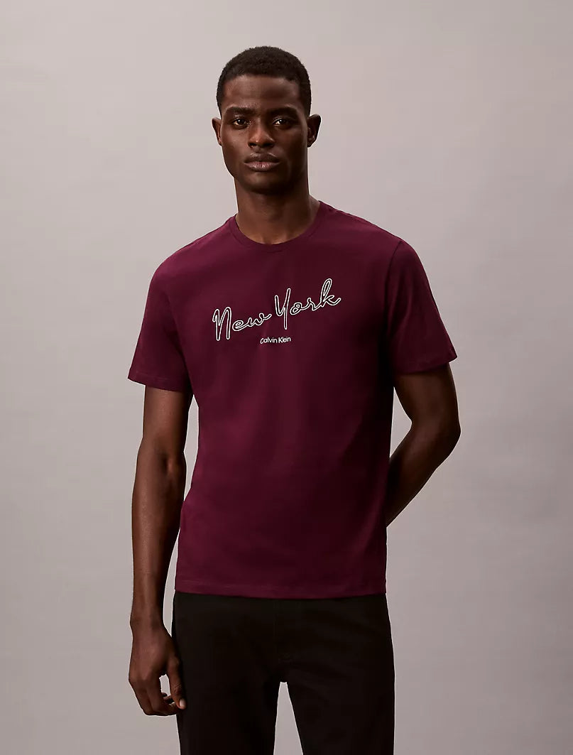 New York Logo Graphic Classic T-Shirt Calvin Klein jeans regular fit _ Purple