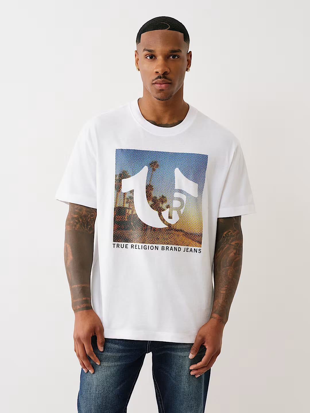 True Religion horseshoe beach tee regular fit _ White