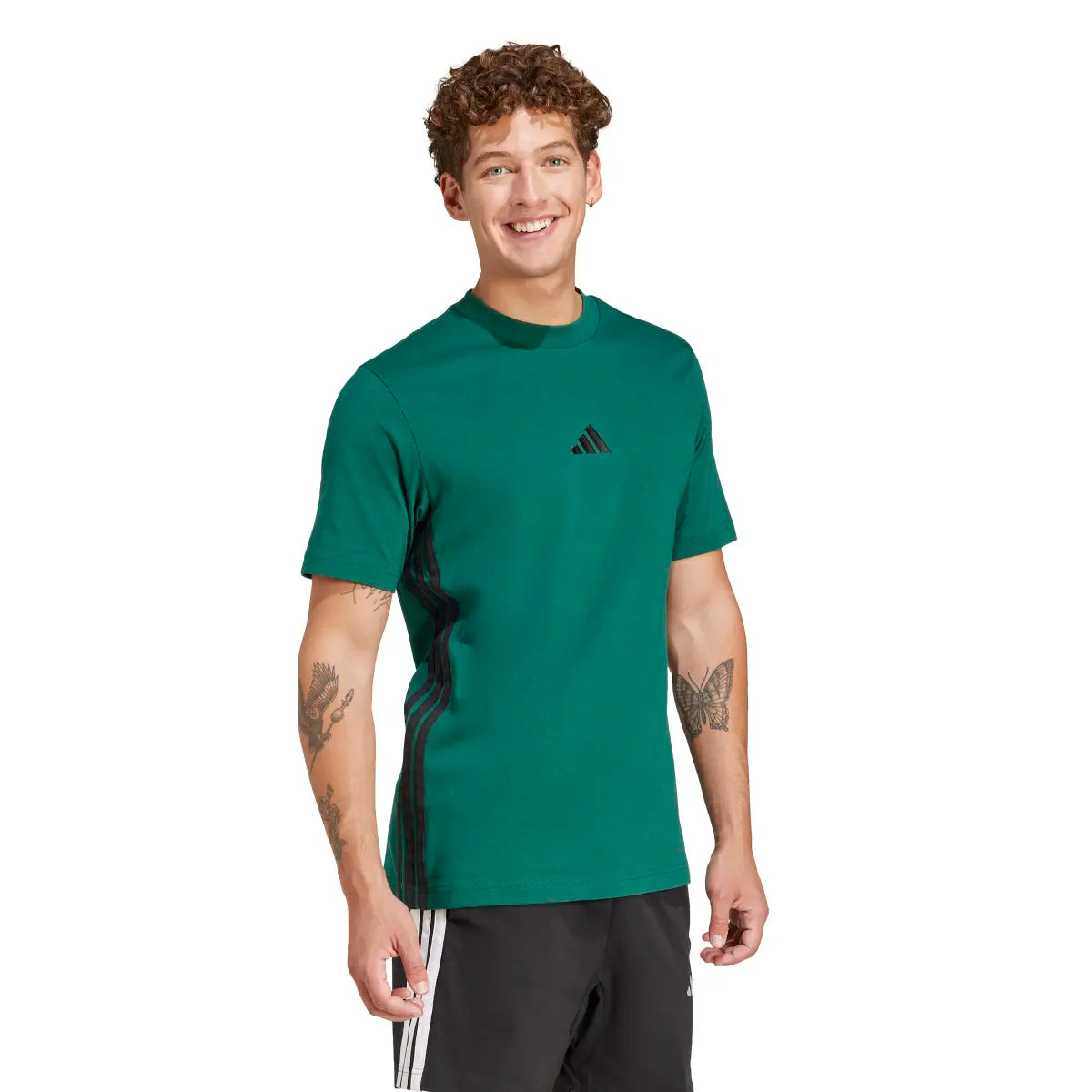 adidas Men's Essential Three Stripes Single Jersey Tee T-Shirt