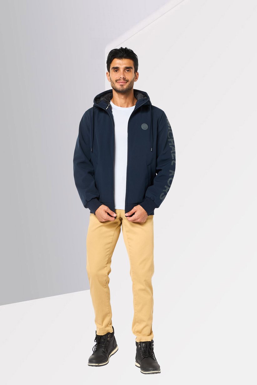 Michael Kors Men Hooded Jacket – Navy Blue | Winter Outerwear