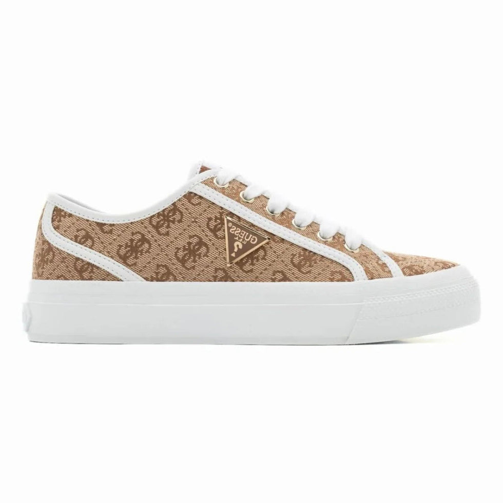 Guess Women’s Beige Monogram Canvas Sneakers