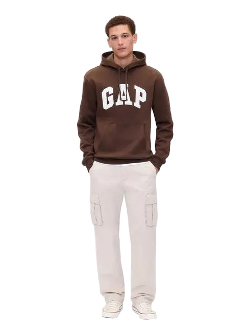 GAP Men’s Relaxed Logo Hoodie – Brown