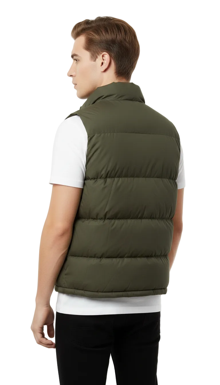 U.S POLO Olive QUILTED Men's VEST