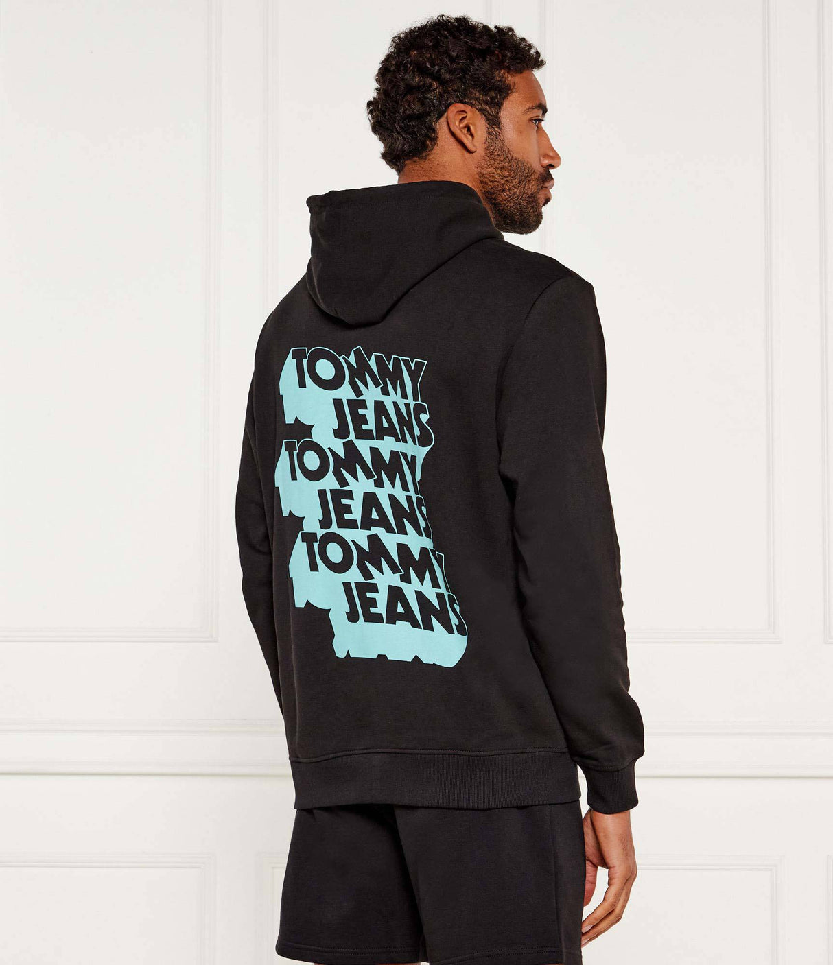 Tommy Jeans Stack Logo Back Graphic Hoodie Men Black (BH)