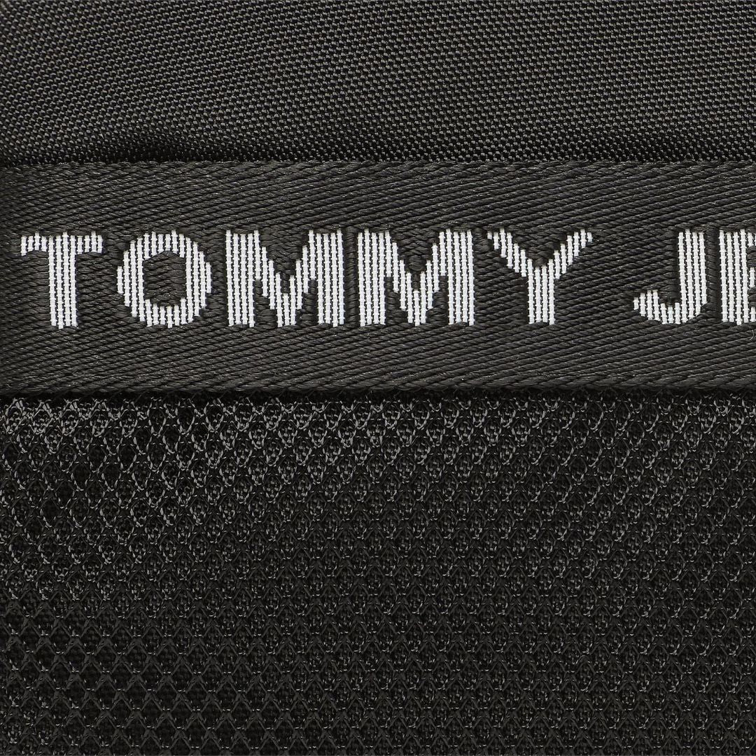 Tommy Jeans Men’s Black Compact Mesh-Front Shoulder Bag