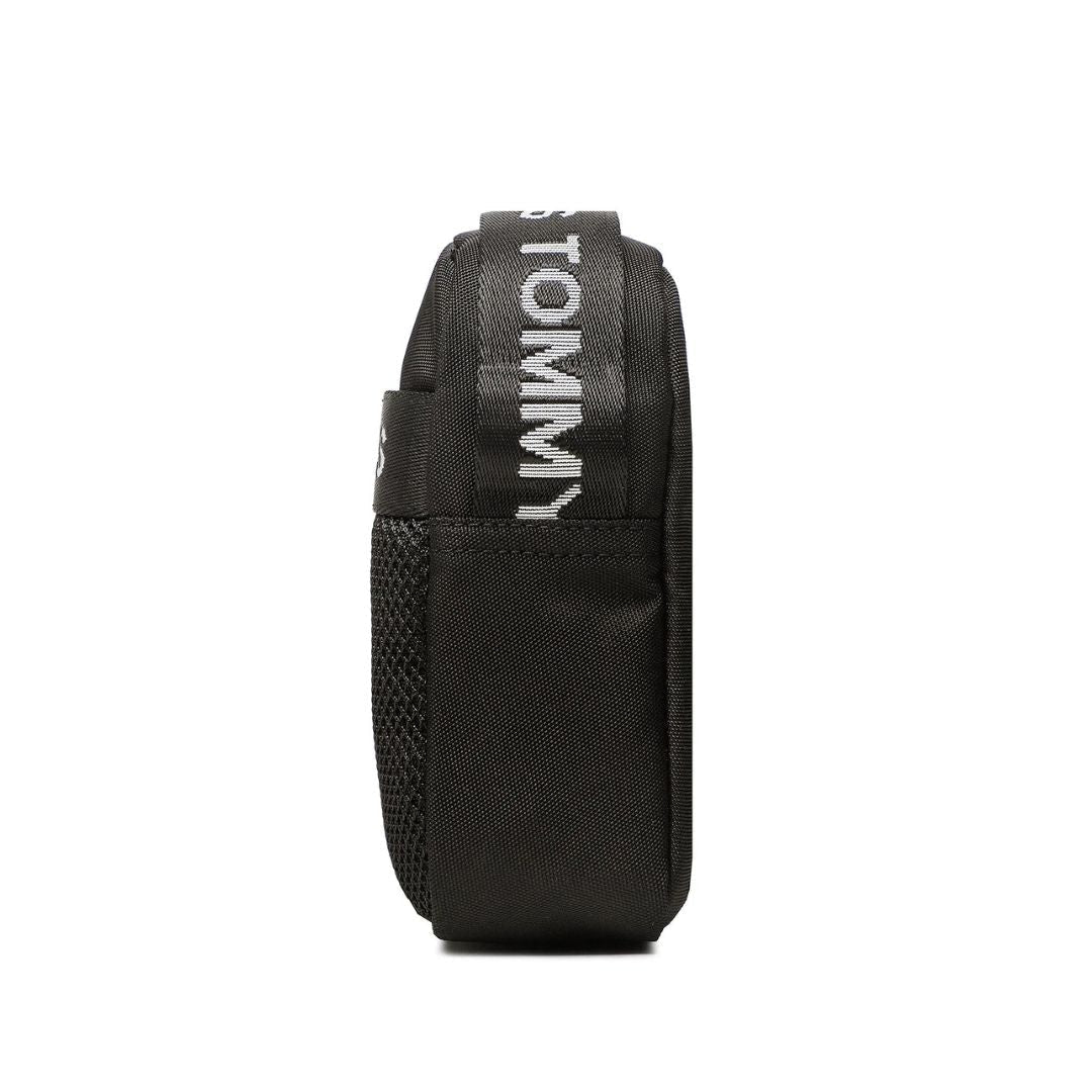 Tommy Jeans Men’s Black Compact Mesh-Front Shoulder Bag