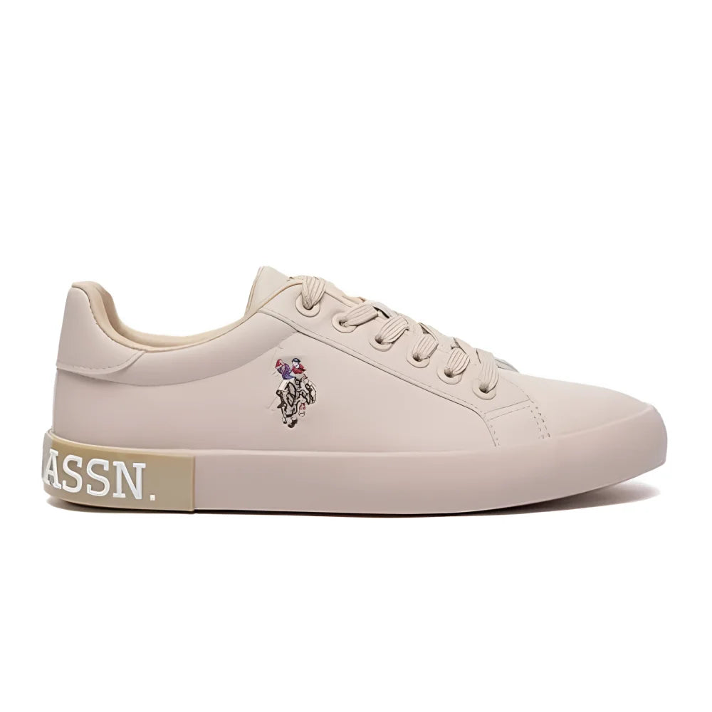 U.S. Polo Assn. Women’s Aubrey 2.0 Beige Logo-Print Low-Top Sneakers