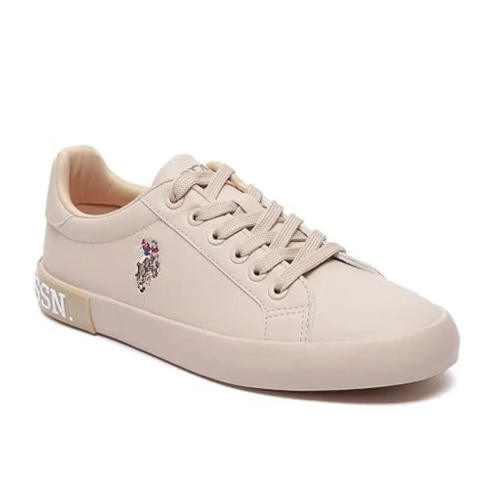 U.S. Polo Assn. Women’s Aubrey 2.0 Beige Logo-Print Low-Top Sneakers