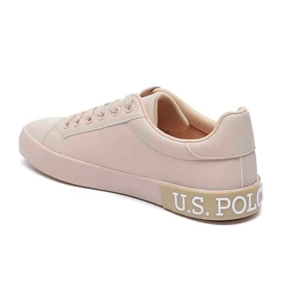 U.S. Polo Assn. Women’s Aubrey 2.0 Beige Logo-Print Low-Top Sneakers