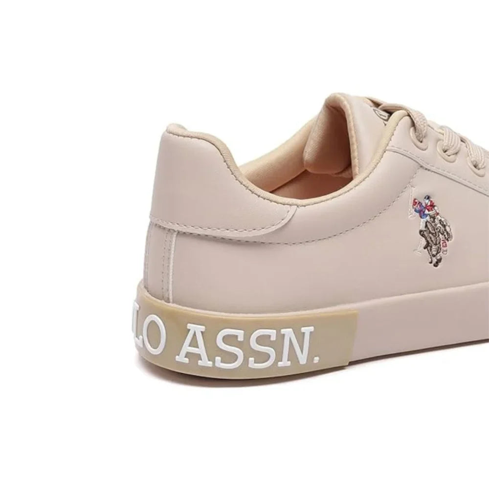 U.S. Polo Assn. Women’s Aubrey 2.0 Beige Logo-Print Low-Top Sneakers