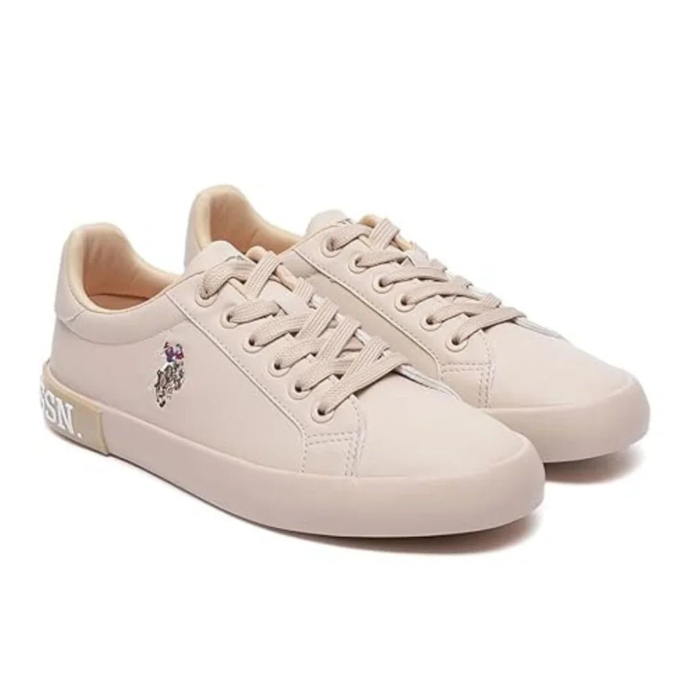 U.S. Polo Assn. Women’s Aubrey 2.0 Beige Logo-Print Low-Top Sneakers