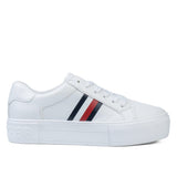 Tommy Hilfiger Women’s White Platform Sneakers – Iconic Stripe Design