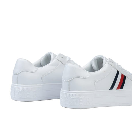 Tommy Hilfiger Women’s White Platform Sneakers – Iconic Stripe Design