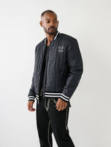 True Religion Men’s Quilted Bomber Jacket – Black