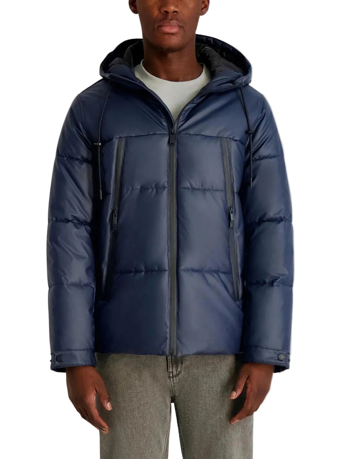 KARL LAGERFELD Puffer jacket with hood and large pockets Men Jacket _ Dark Navy