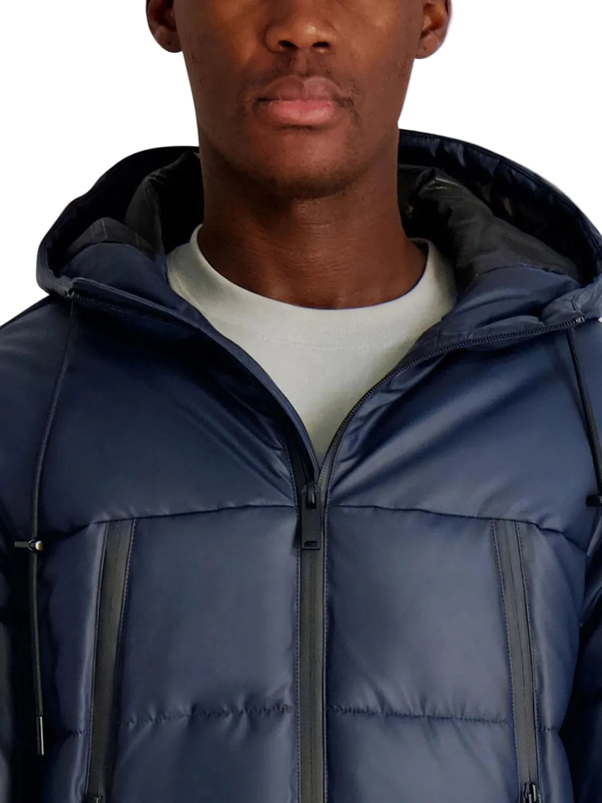 KARL LAGERFELD Puffer jacket with hood and large pockets Men Jacket _ Dark Navy