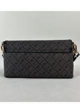 Tommy Hilfiger Women’s Black Monogram Shoulder Bag – Classic Elegance