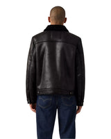 Levi’s Men’s Two Chest Pocket Faux Shearling Sherpa Collar Jacket – Black