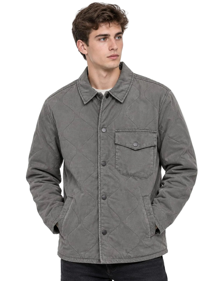 TOMMY HHLFIGER Garment-Dyed Lightweight Quilted Men jacket _ Grey