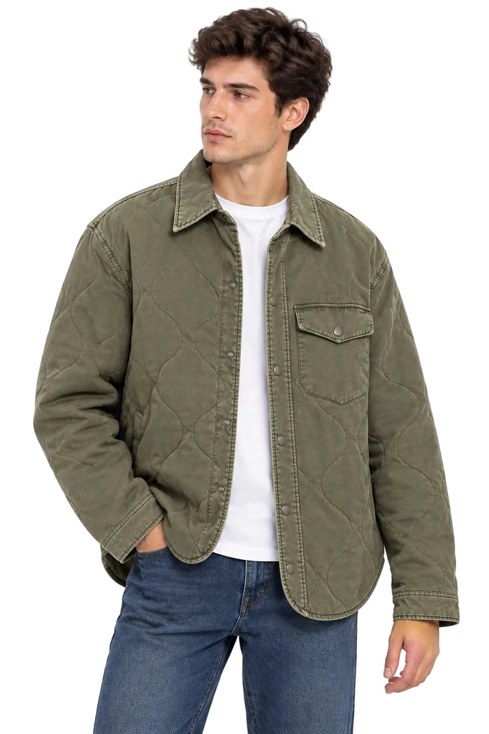 TOMMY HLFIGER Garment-Dyed Lightweight Quilted Men jacket _ Olive