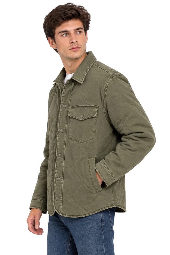 TOMMY HLFIGER Garment-Dyed Lightweight Quilted Men jacket _ Olive