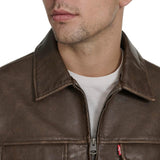 Levi's Faux Leather Trucker Jacket  _ Brown