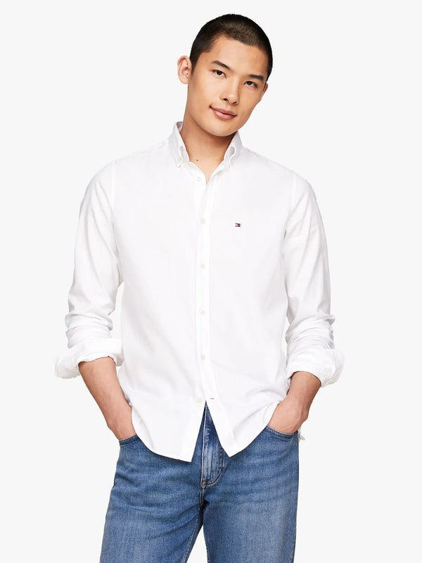 Men's Tommy Hilfiger White Flex Dobby Sf Shirt Tommy Hilfiger