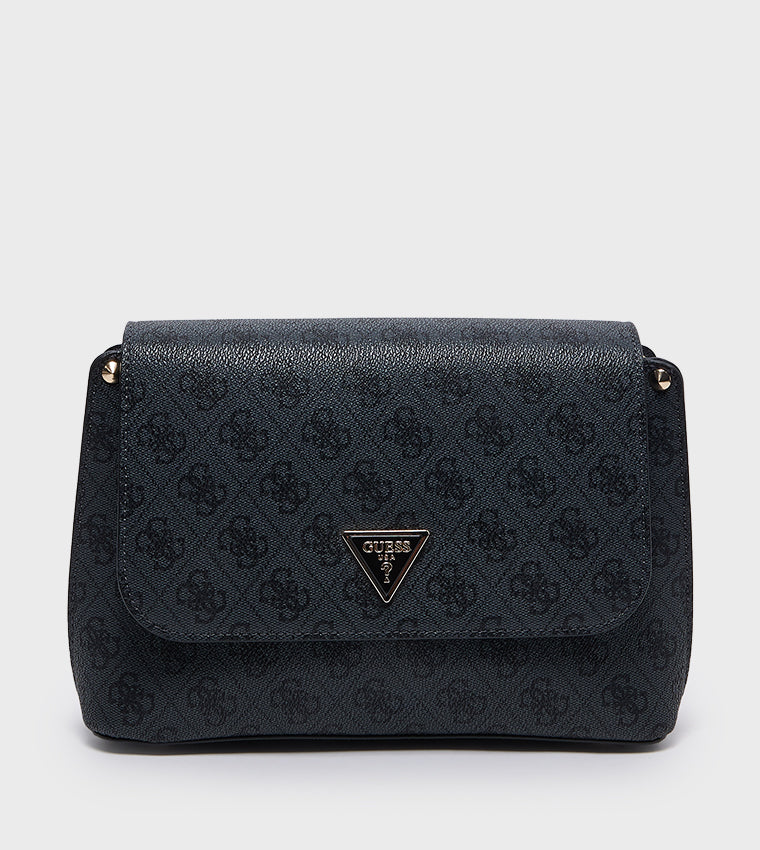 GUESS Women’s Black Monogram Crossbody Bag – Classic Everyday Style