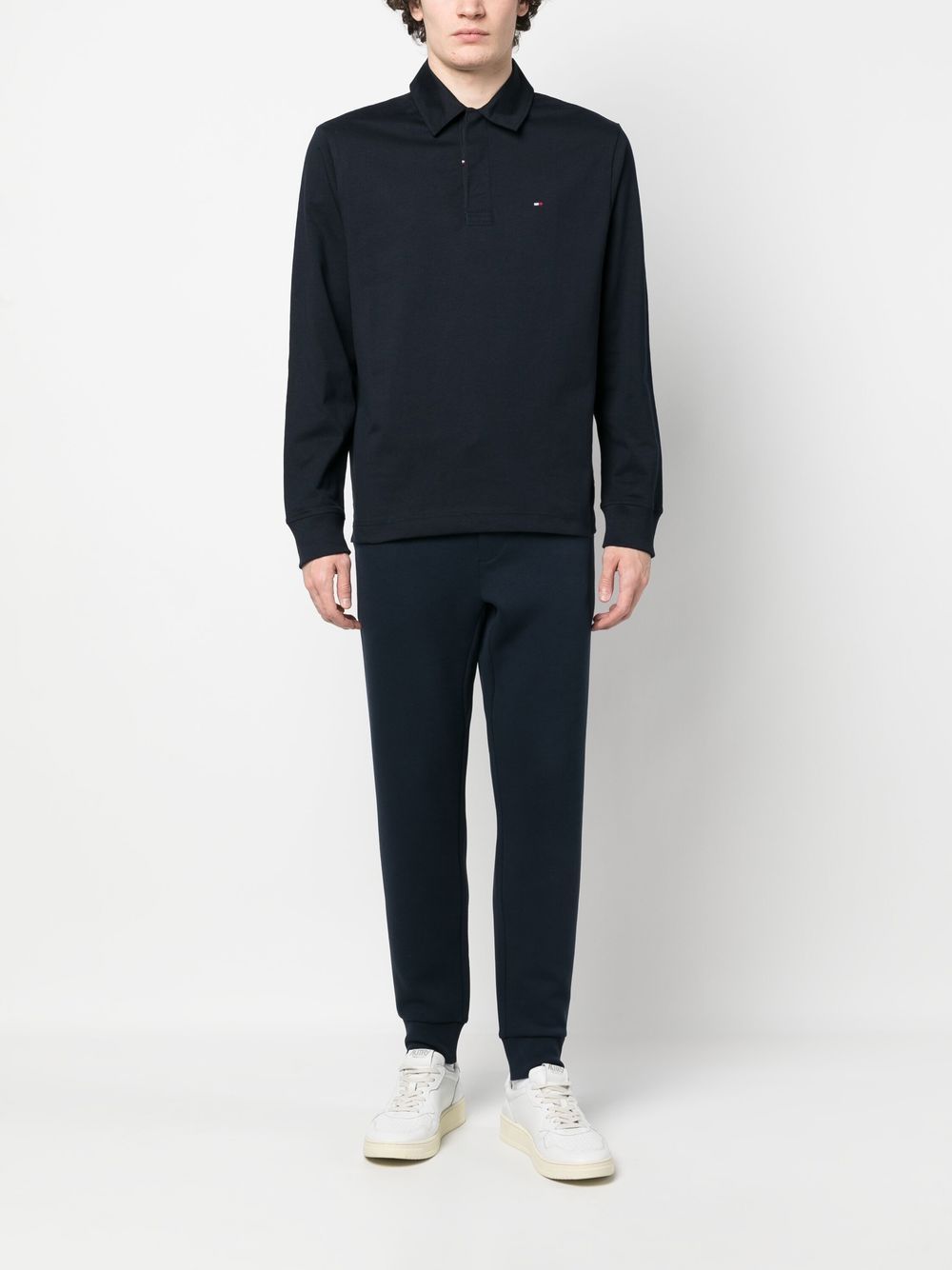 Classic Comfort: Tommy Hilfiger Long Sleeve Piqué Polo Shirt for Winter