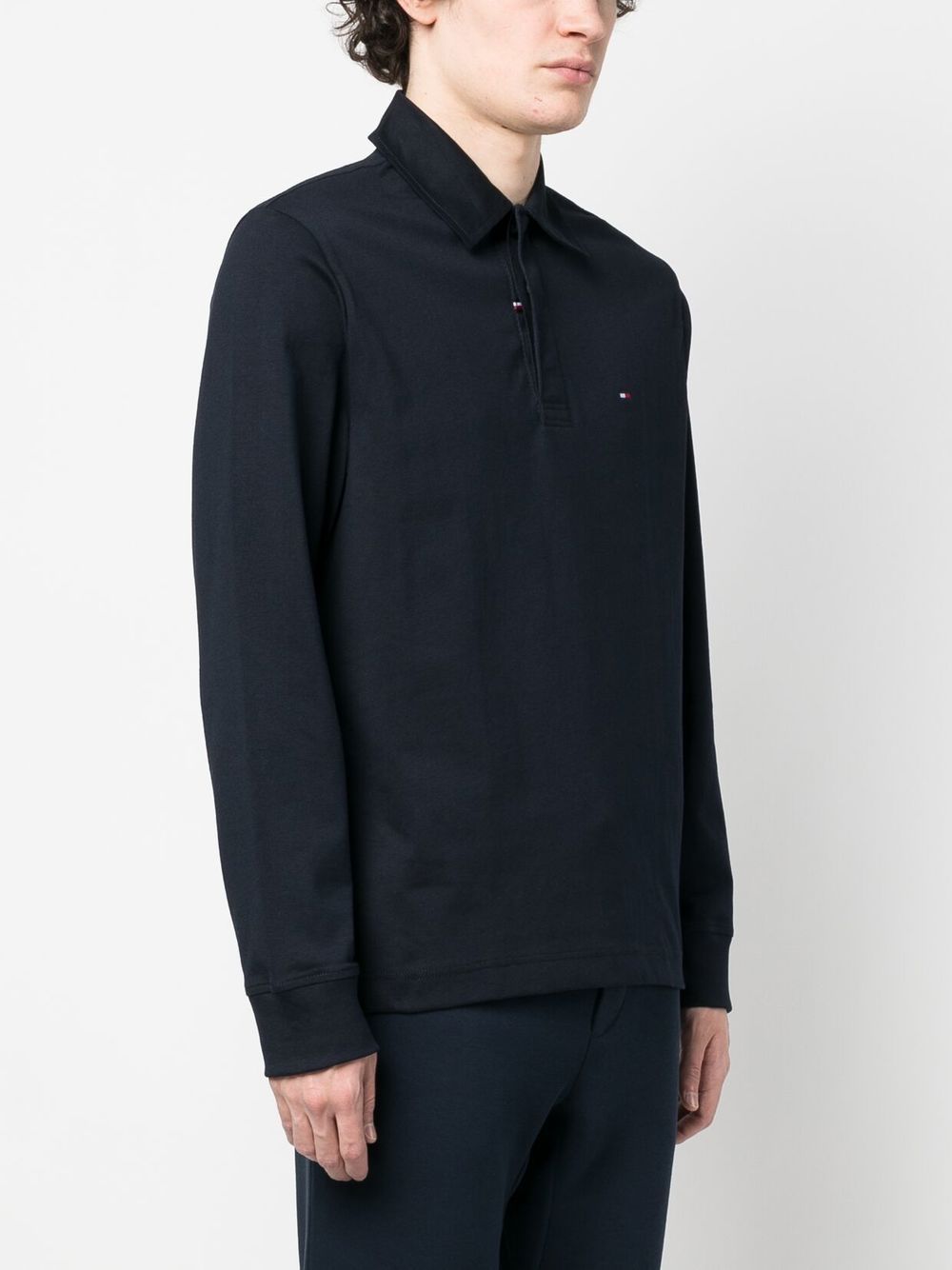 Classic Comfort: Tommy Hilfiger Long Sleeve Piqué Polo Shirt for Winter