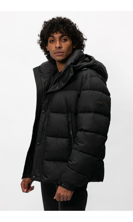 Hugo Boss Padded Hooded Down Jacket – Black