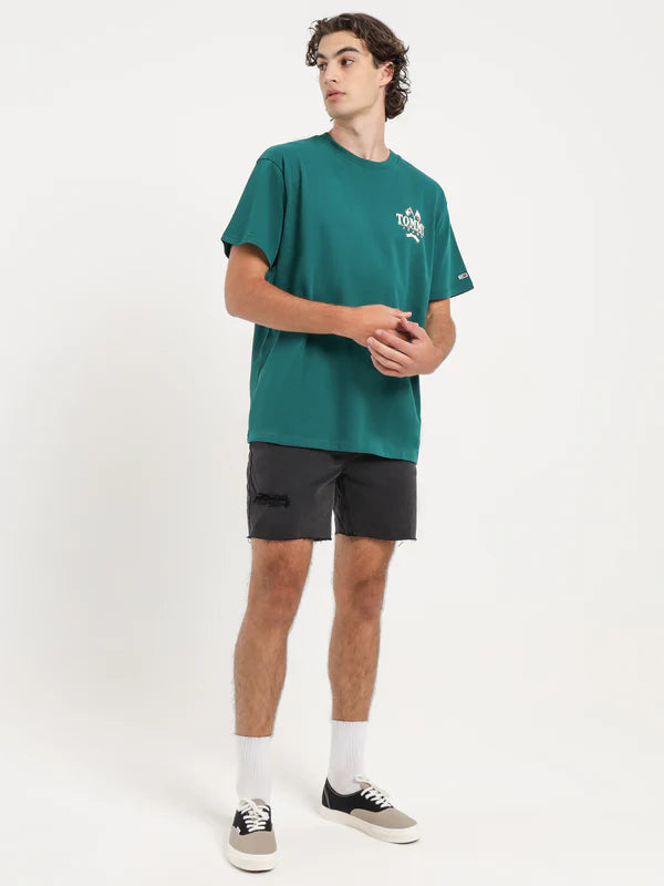 Tommy Hilfiger Rated Modern Relaxed Back Logo T-Shirt in Dark Green