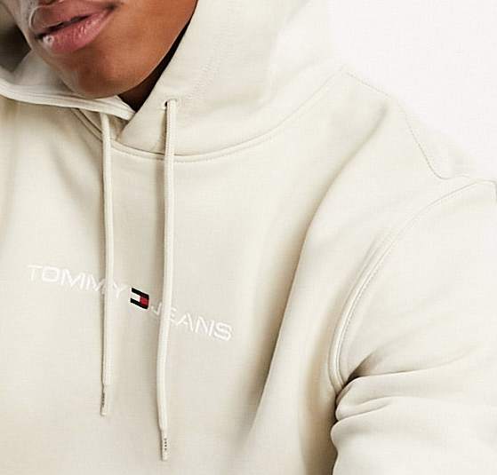 Tommy Jeans regular linear logo hoodie in beige
