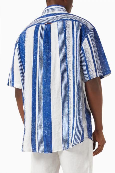 TOMMY HILFIGER Regency Blue & White Stripes Relaxed Fit Shirt