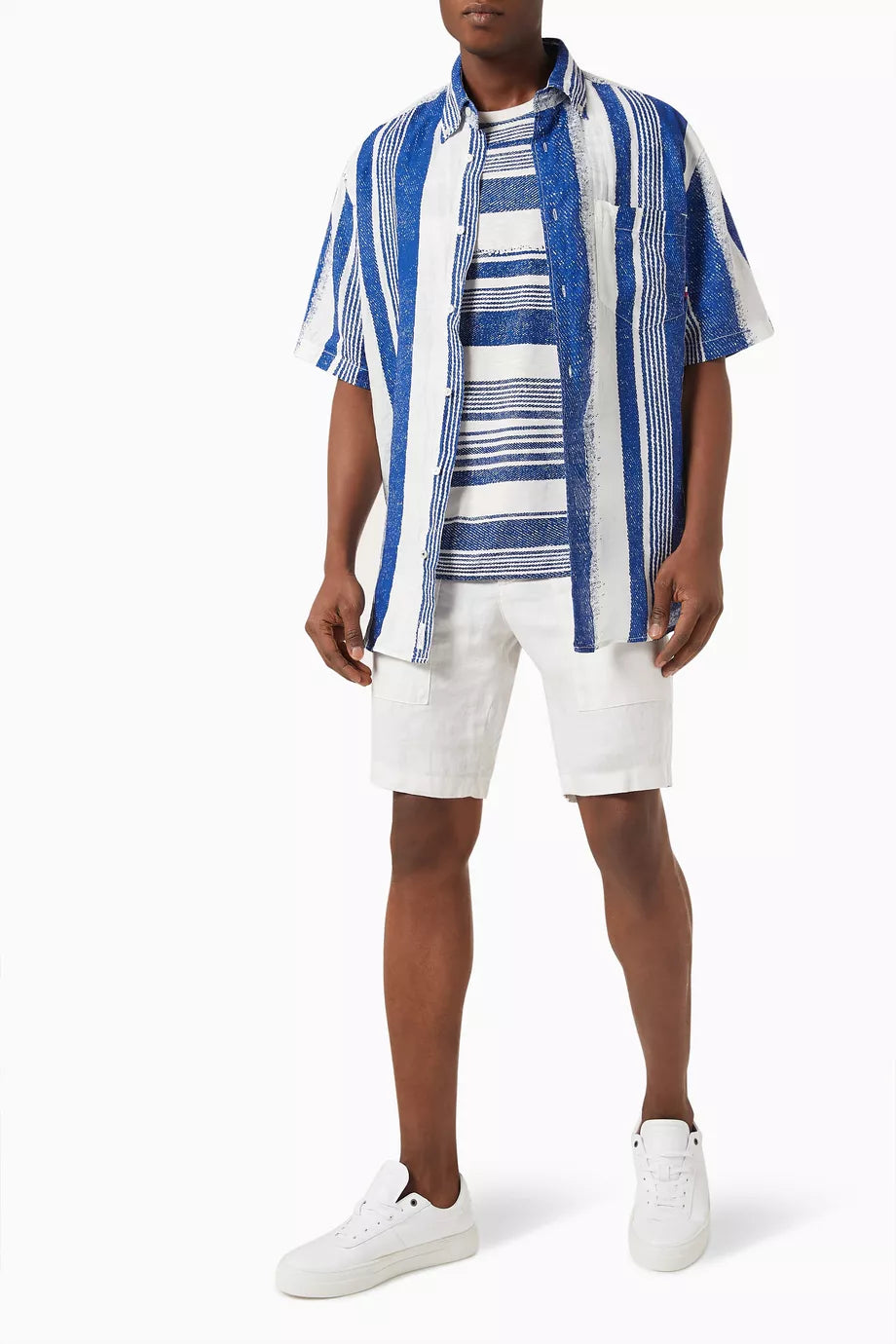 TOMMY HILFIGER Regency Blue & White Stripes Relaxed Fit Shirt