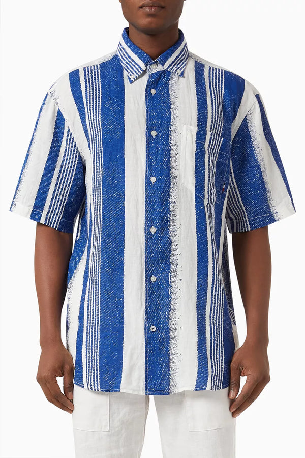 TOMMY HILFIGER Regency Blue & White Stripes Relaxed Fit Shirt