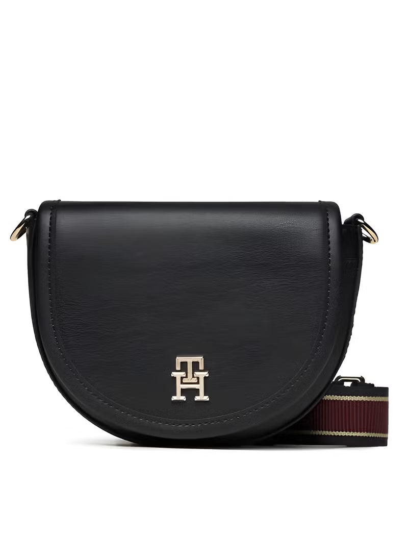 Tommy Hilfiger Women's Black Saddle Crossbody Bag