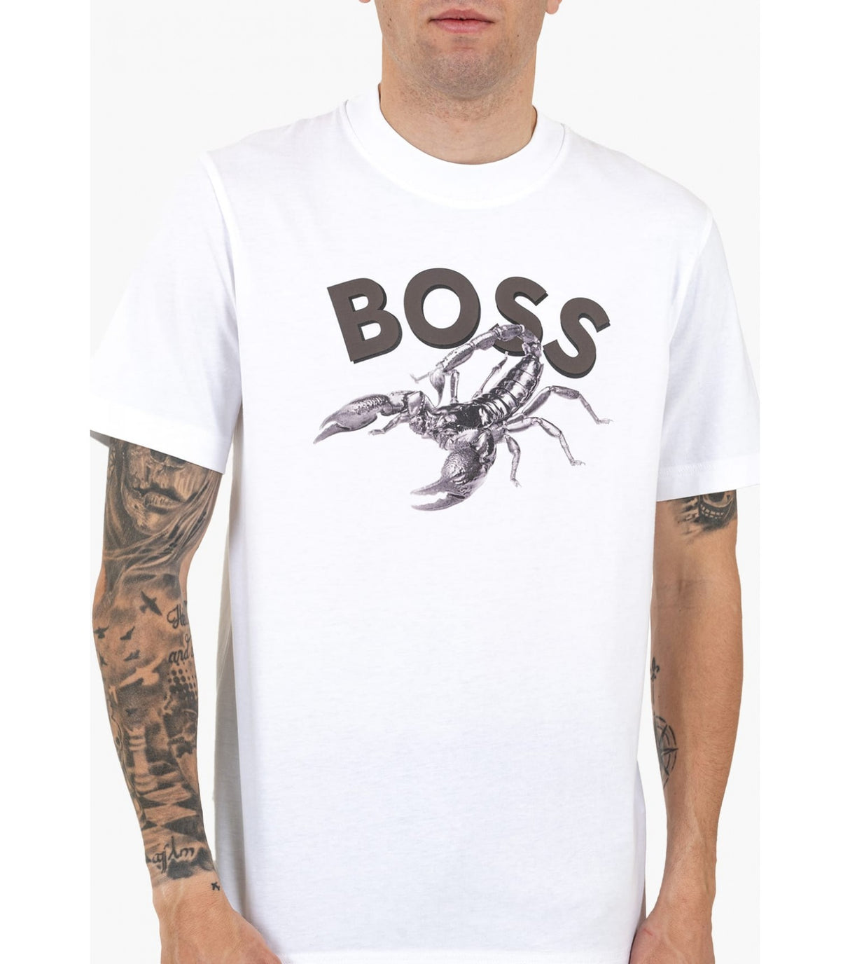 BOSS Men T-Shirts Te.Bossfish White Cotton