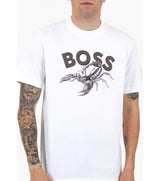 BOSS Men T-Shirts Te.Bossfish White Cotton