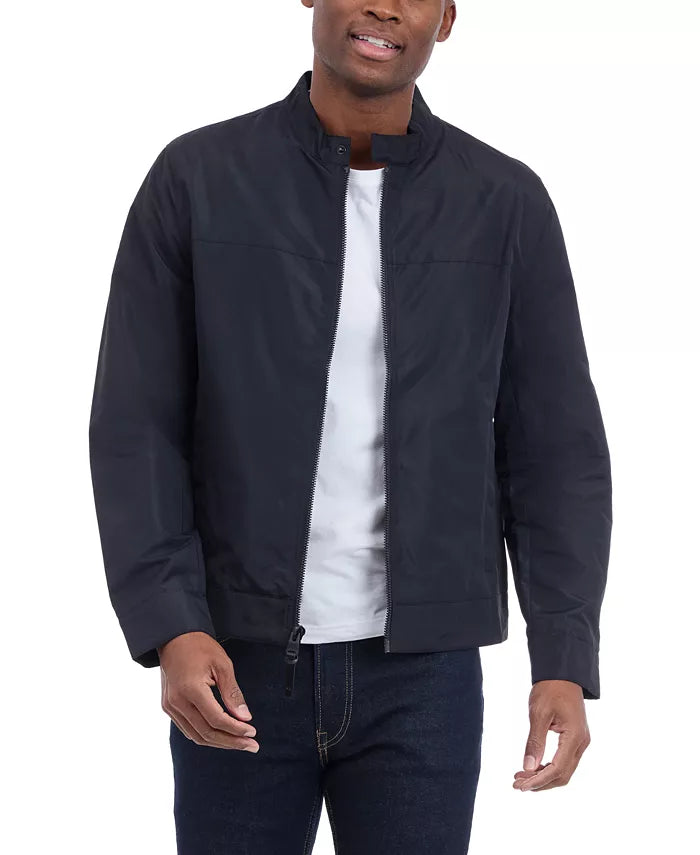 Michael Kors lightweight zip-up motorcycle Men Jacket _ Black