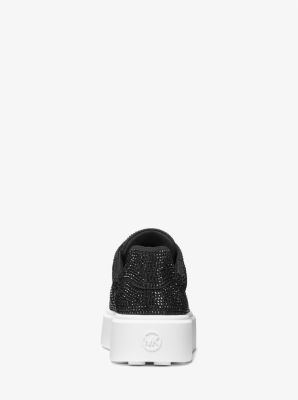 Michael Kors Women’s Black Crystal-Embellished Platform Sneakers