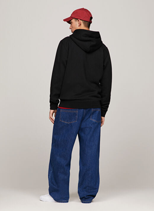 Tommy Hilfiger Men’s Flag Logo Hoodie – Black