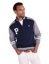 1/4 ZIP PATCH VARSITY SWEATER– U.S. Polo Assn