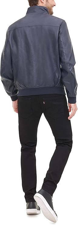 Tommy Men’s Classic Dark Navy Leather Jacket (Ah-USA)